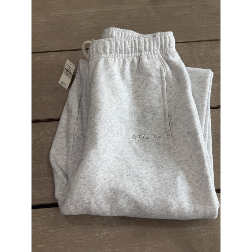 NWT OFFLINE by Aerie Womens Gray Jogger Sweatpants Fleece Sweat Pants XXS Baggy